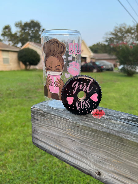 Girl Boss Glass Can Tumbler