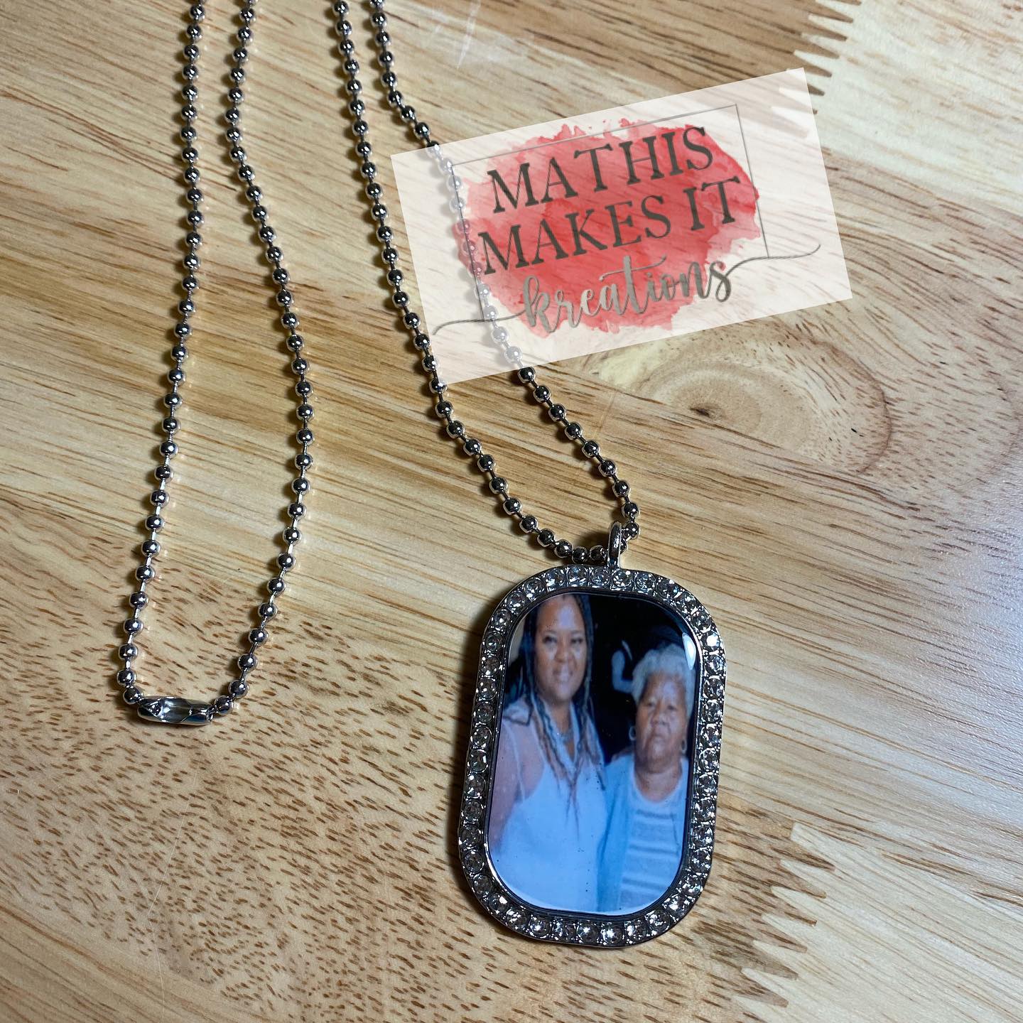 Rhinestone dog tag on sale necklace